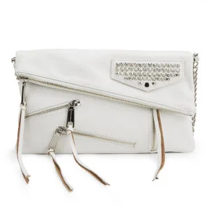 Rebecca Minkoff Harper Soft Leather Clutch Bag - White