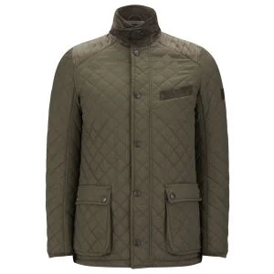 Knutsford Men's Quilted Jacket with Cashmere Blend Lining - Khaki
