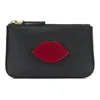 Lulu Guinness Perspex Lips Leather Zip Pouch - Black - Image 1
