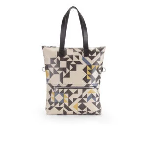 Kate Sheridan Graphic Print Zip Top Leather Tote Bag - Multi