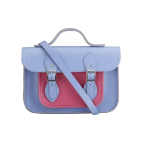 The Cambridge Satchel Company 11 Inch Classic Leather Satchel - Bellflower Blue/Orchid Image 1