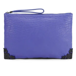 McQ Alexander McQueen Leather Tech Clutch Bag - Cobalt Image 1