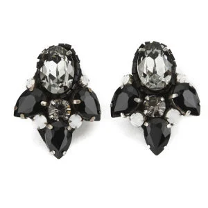 Matthew Williamson Opulent Jewelled Cluster Earrings - Black