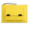 McQ Alexander McQueen Pocket Case Leather Clutch Bag - Citrus - Image 1