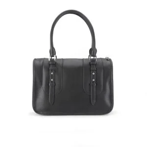 French Connection Women's Clarissa Vintage PU Two Strap Bowling Bag - Black