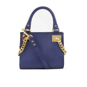 Sophie Hulme Women's Side Chain Mini Wing Leather Tote Bag - Navy Image 1