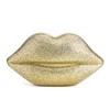 Lulu Guinness Women's Perspex Lips Clutch Bag - Gold Glitter - Image 1
