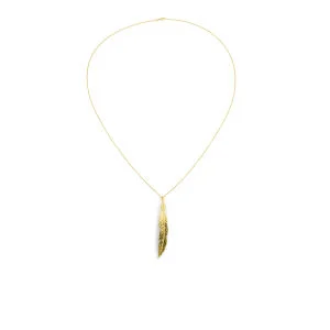 Daisy Knights Large Feather Necklace - Gold