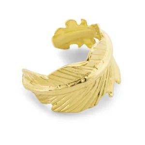 Daisy Knights Feather Ear Cuff - Gold Vermeil Image 1