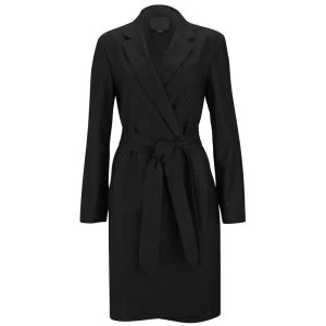 Alexander Wang Women's Pinstripe Robe Coat with Belt - Raven 006