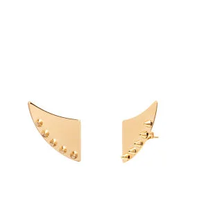 Maria Francesca Pepe Spiked Thorn Shaped Earrings - Gold