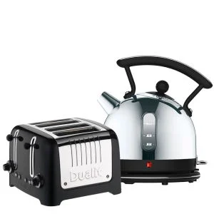 Dualit Dome Kettle and 4 Slot Toaster Bundle - Black