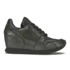 Ash Women's Dean Bis Suede Low Wedged Trainers - Black/Graphite - Image 1