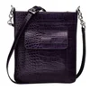 OSPREY LONDON The Carapace Polished Croc Leather Cross Body Bag - Purple - Image 1