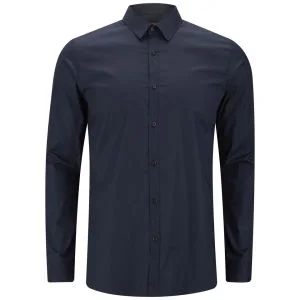 HUGO Men's Efi Slim Fit Cotton Shirt - Dark Blue Image 1