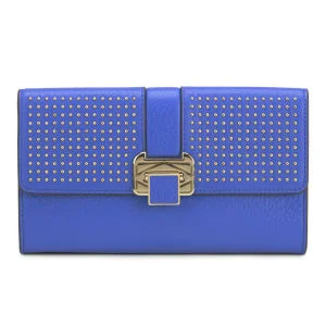 Rebecca Minkoff Women's Coco Leather Clutch Bag with Studs - Bright Blue Image 1