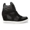 Ash Women's Cool Suede and Leather Hi-Top Wedge Trainers - Black - Image 1