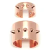 Maria Francesca Pepe Set of Midi Rings with Spikes - Rose Gold - Image 1