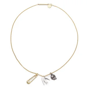 McQ Alexander McQueen Charm Necklace - Light Shiny Gold