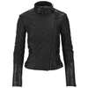 Knutsford Women's Leather Trim Wax Cotton Biker Jacket - Black - Image 1