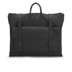 Knutsford Men's Leather Foldover Weekend Bag - Dark Brown