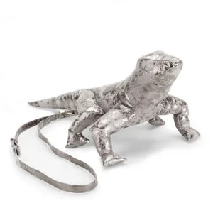 Christopher Raeburn Limited Edition Leather Lizard Bag - Distressed Silver