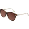 Diane von Furstenberg Addy Oversized Cat Eye Sunglasses - Dark Brown - Image 1