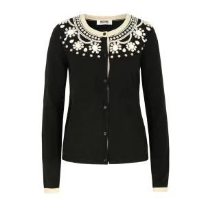 Moschino Cheap and Chic Women's A0953 Beaded Cardigan - Black Image 1