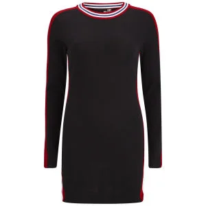 Love Moschino Women's Knitted Sweater Dress with Stripes - Black