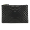 Lulu Guinness Lip Quilted Leather Purse - Black - Image 1