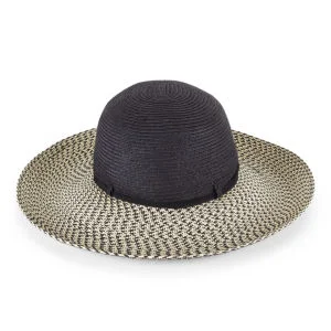 French Connection Selma Printed Brim Straw Hat - Natural/Black