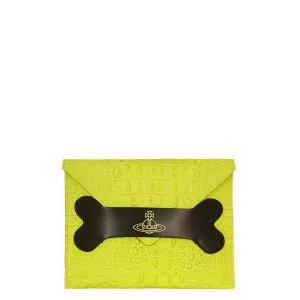 Vivienne Westwood - Accessories Women's 6154 Dino Leather Clutch Bag - Neon Lime