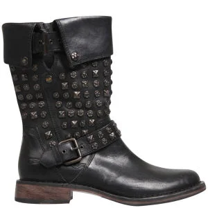 UGG Women's Conor Studded Leather Motorcycle Boots - Black Image 1