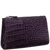 OSPREY LONDON The Large Belle Polished Croc Leather Make Up Bag - Purple - Image 1