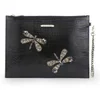Matthew Williamson Women's Nomad Dragonfly Pouch Leather Clutch Bag - Black Lizard - Image 1