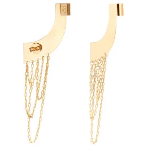 Maria Francesca Pepe Earcuff Earrings with Chains - Gold