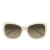 Vivienne Westwood Oversized Swarovski Temple Logo Sunglasses - Ivory/White Crystal - Image 1