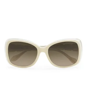 Vivienne Westwood Oversized Swarovski Temple Logo Sunglasses - Ivory/White Crystal