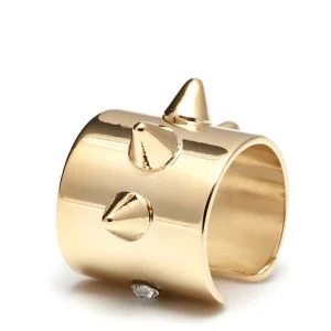 Maria Francesca Pepe Spiked/Swarovski Crystal Ear Cuff - Gold Image 1