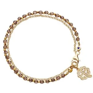 Astley Clarke Four Leaf Clover 18ct Gold Friendship Bracelet - Gold