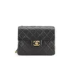 Chanel Vintage Leather Black Quilted Mini Shoulder Bag - Black - Image 1