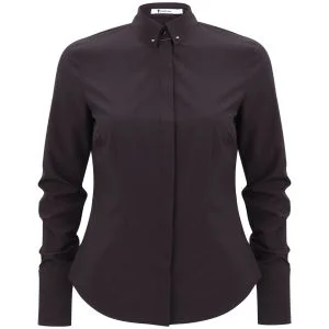 T by Alexander Wang Women's Stretch Fitted Shirt with Collar Pin - Iodine