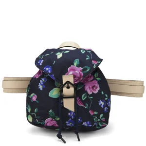 Carven Small Floral Printed Backpack - Navy
