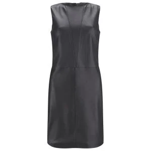 HUGO Women's Lisha Leather Sheath Dress - Black Image 1