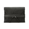 French Connection Nai Leather Look Clutch Bag - Charcoal - Image 1