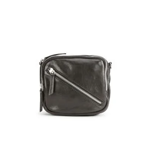 Markberg Women's Zally Asymmetric Zip Mini Leather Crossbody Bag - Black Image 1