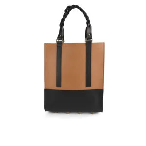 Danielle Foster Kelly Colourblock Leather Tote Bag - Black/Tan