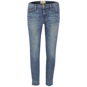 Current/Elliott Women's Stiletto Star Print Low Rise Skinny Jeans - Saratoga with Mini Stars