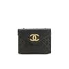 Chanel Women's Quilted Lambskin Leather Shoulder Pochette Bag - Large CC Logo - Black - Image 1