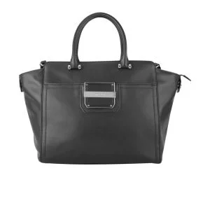 MILLY Colby Solid Leather Tote Bag - Black 